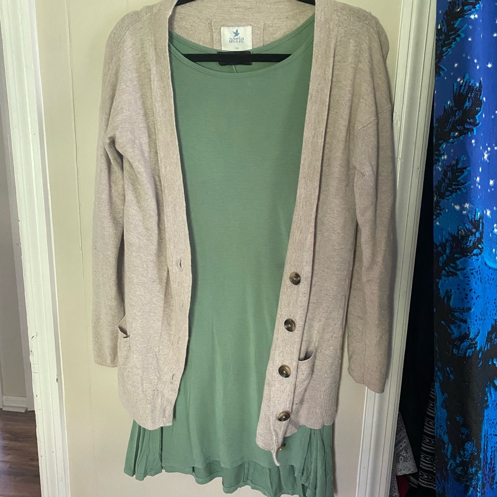 Aerie Oatmeal Cardigan